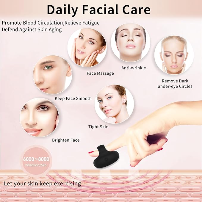 Facial Mini Massage Ball, Handhold Portable Quiet Waterproof USB Rechargeable Powerful Multifunctional Vibrating Travel Pocket Face Eye Finger Joint and Neck Jaw Massager - Black