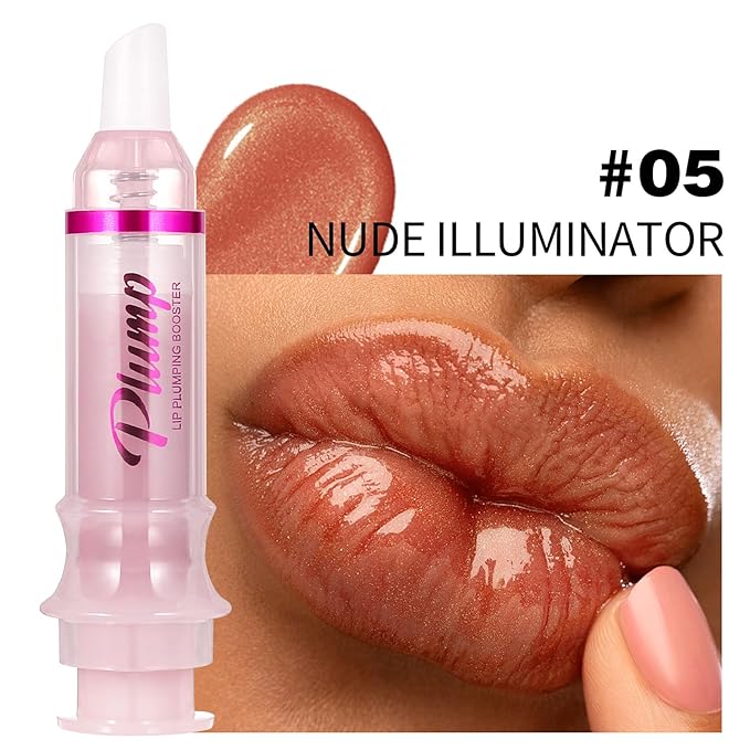 Erinde Lip Plumper Gloss, Natural Ginger Lip Plumping Booster Lip Plumping Oil, Ultra-Hydrating & Nourishing Plump Lip Plumper, Glossy Finish Fuller Lip Plumping Lip Gloss for Women Girls, G05