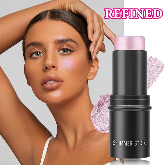 Cream Contour Sticks,Smooth Shimmer Highlighter Makeup Stick,Lightweight Multi for Women(#01)