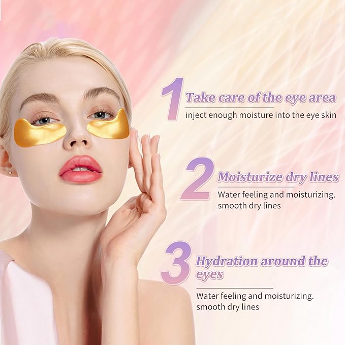 MOND'SUB Premium Under Eye Patches, Gel Eye Patches Hydrating & Refresh for Puffy Eyes, Under Eye Bags & Dark Circles, Natural Collagen Eye Gels Pads, Crystal Anti-Aging Eye Mask (45)