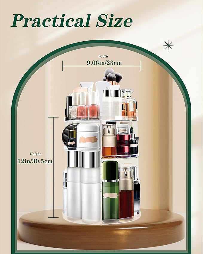 Rotating makeup organizer, 360 spinning