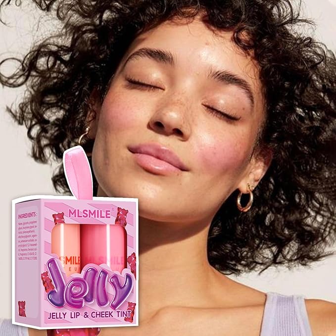 2 Colors Cooling Water Jelly Tint Stick,Multi-Use Cheek Cooling