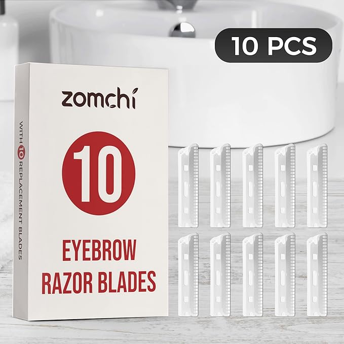 ZOMCHI Precision Eyebrow Razor Blades - Set of 10 Replacement Blades