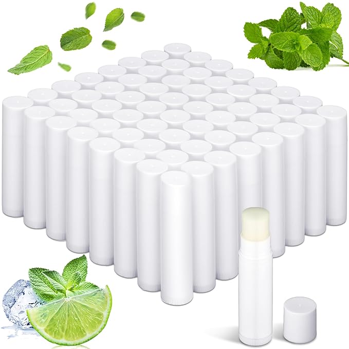 Demissle 150 Pcs Unlabeled Lip Balm Bulk Chapped Stick Blank Mini Lip Balm Gifts Moisturizing Lip Balms Favors for Women Homeless Wedding Bridal Shower Favors Baby Shower Guests Favors(Mint)