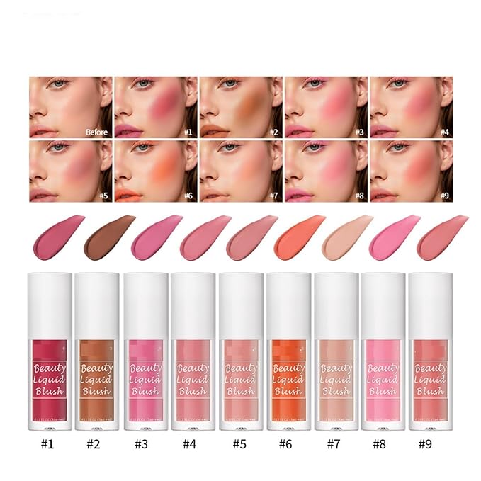 MAEPEOR Matte Liquid Blush 9 Colors Soft Cream (Color 03)