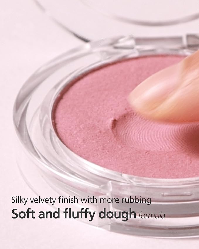 THESAEM Jelly Blusher PK02 Scarlet Pink - Velvety Finish Soft Jelly Powder Cheek - Easy Blending Formula- Lightweight, Smooth, Natural Buildable Blusher