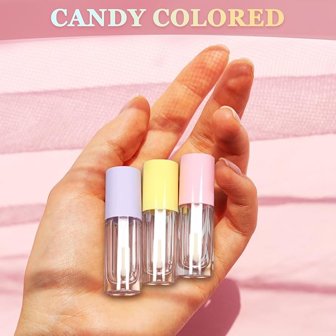 12pcs 2.5ml Empty Lip Gloss Tubes with Wand Cute Lip Gloss Containers Refillable Cosmetic Lip Balm Tubes Lip Gloss Supplies Kit + 2pcs Syringes (White)