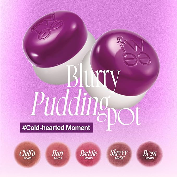 Lip&Cheek Blurry Pudding Pot | Cold-hearted Moment - Hurt | Makeup Blush, Buildable Lightweight, Multi-Use Soft Matte Finish | 5g