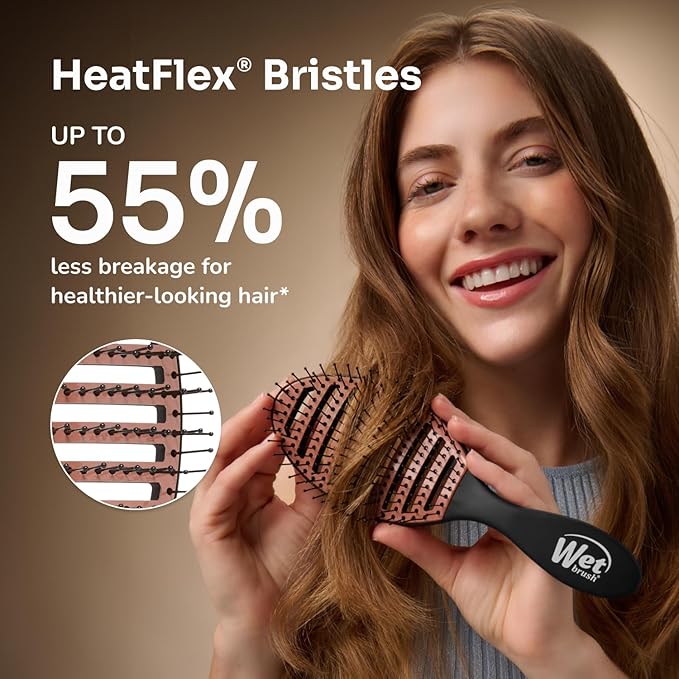 Wet Brush Ceramic Speed Dry Hair Brush, Black - Vented Design & Soft HeatFlex Bristles Are Blow Dry Safe - Ergonomic Handle Manages Tangles - Pain-Free Hair Accessories