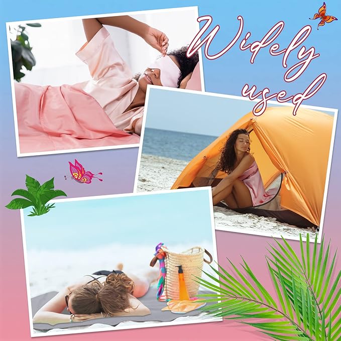 Irenare 2 Pcs Self Tanning Sleep Sack Self Tanning Sheets Protector Self Tan Sleep Bag Protect Sheets from Self Tanner Travel Camping Sheet Sleep Bag for Outdoor Travel Hotels(Pink, Grey)