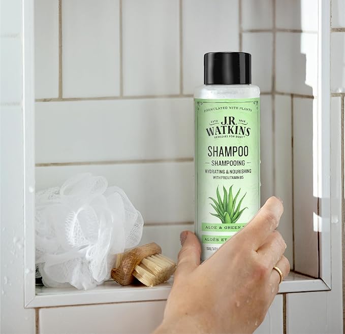 J.R. Watkins Daily Hydration Shampoo, Aloe & Green Tea - 12 fl oz (Pack of 2)