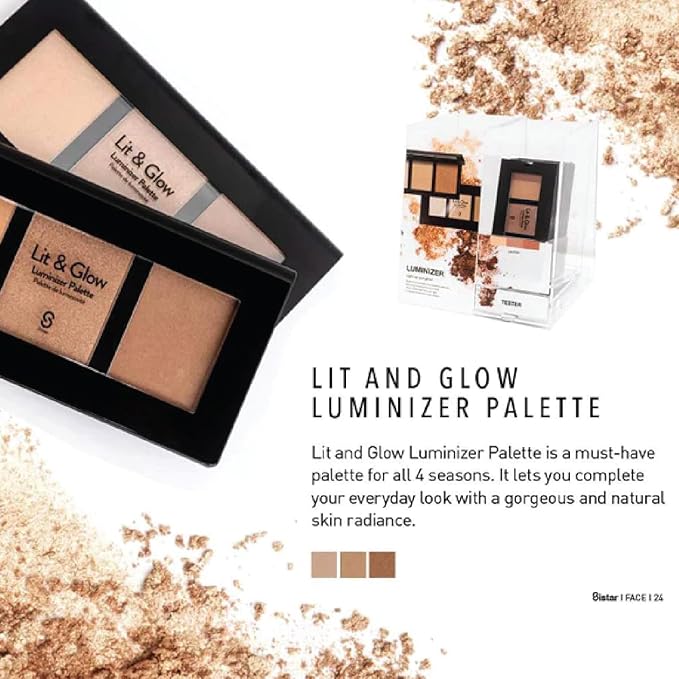 Sistar Lit & Glow Luminizer Palette Glitter Bronzer Make Up