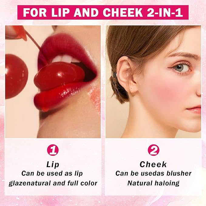 7 Colors Korean Lip Tint Stain Set Long-lasting Waterproof Velvet Lip Tint Moisturizing Lip Gloss Set，Multi-Use Lip and Cheek Tint for Women Daily Lip Makeup