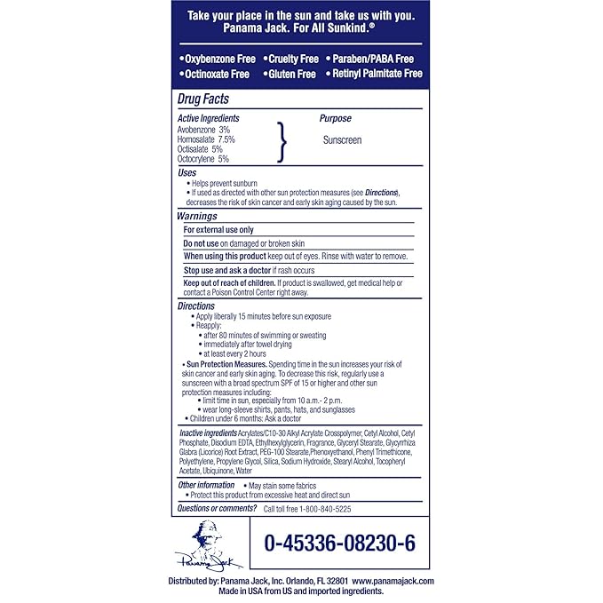 Panama Jack Sport Sunscreen Lotion