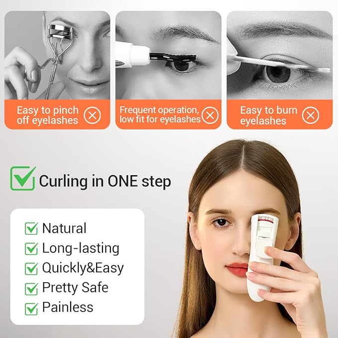 TOUCHBeauty Heated Eyelash Curler,Rechargeable Electric Eyelash Curler with LED Display,3-Level Adjustable Temperature,Rechargeable Natural Curling 24H Long Lasting for Women AG-2316