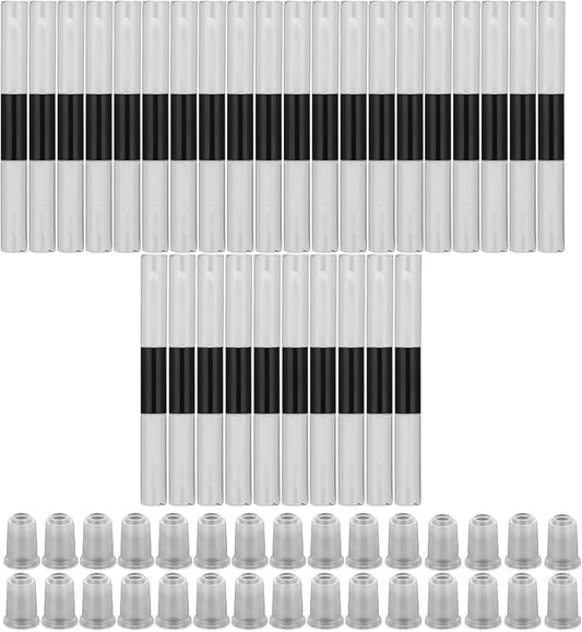 30pcs 5ml Empty Lip Gloss Tubes, Double Ended Refillable Lip Balm Gloss Containers Bottles with Rubber Inserts for Women Girls DIY Makeup