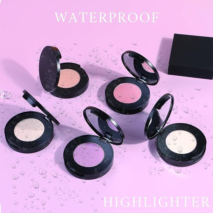 Face Highlighter Powder Palette, Glossy Glitter Illuminator Powder, Highlighter 7