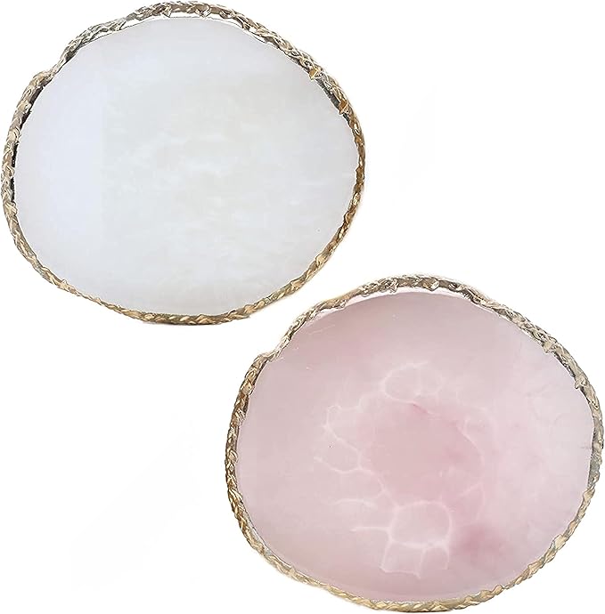 2Pack Resin Nail Art Palette,Nail Art Color Mixing Palette,Nail Art Painting Gel Palette Manicure Tool, Cosmetic Artist Mixing Palette(Pink & White)