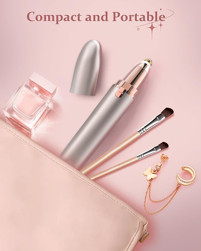 Eyebrow Trimmer for Women Rechargeable: Women Eyebrow Hair Remover with LED Light,Safe Painless Eyebrow Epilator Pen,Lady Eyebrow Shaper Electric Eyebrow Shaver Razor