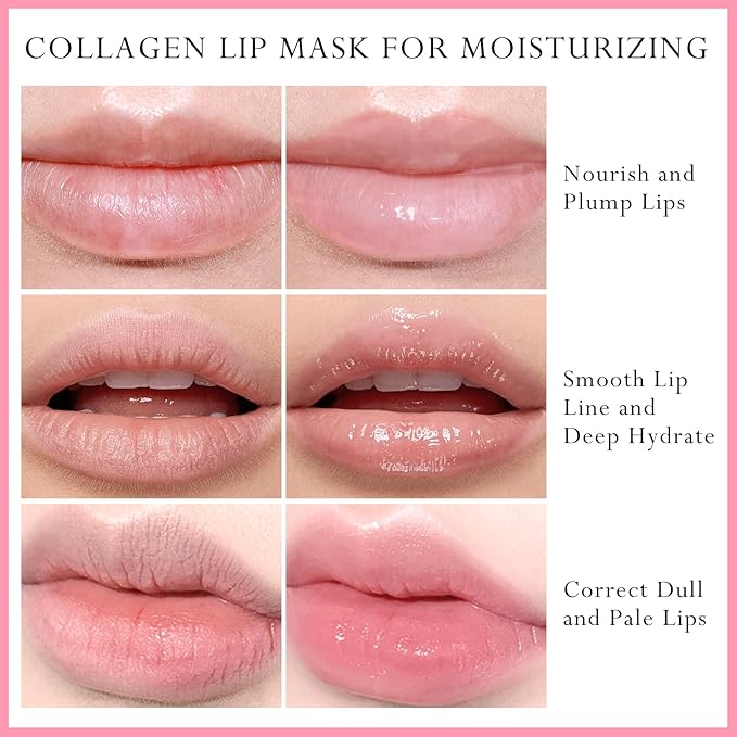 2Pc Jelly Lip Mask Overnight,Fruity Strawberry Collagen-Strawberry