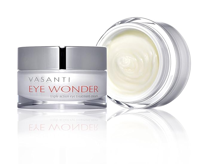 VASANTI EYE WONDER Triple Action Paraben-Free Eye Treatment Cream Clinically Proven Peptides & Botanicals - Helps with Dark Circles, Wrinkles, Puffiness (20mL)