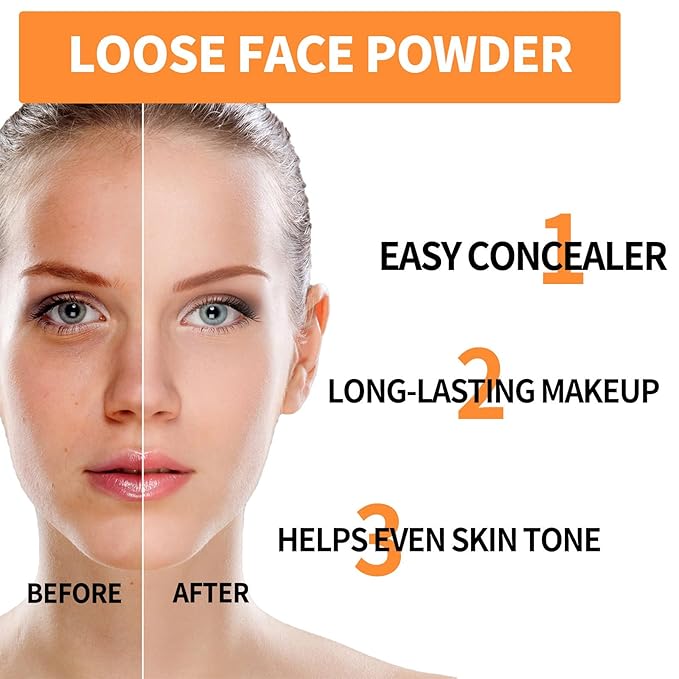 Mineral Sunscreen Setting Powder, Mineral Brush Setting Face Powder Makeup SPF 35 PA Oil Control Natural Matte Finish, Lightweight Breathable Concealer Brush Powder (Medium, 8g)