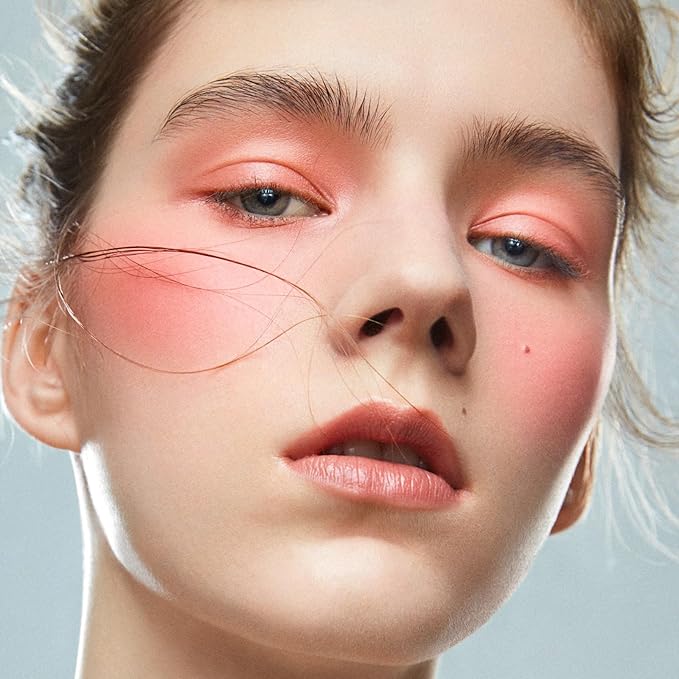 Boobeen Soft Blend Powder Blush for Cheeks, Buildable and Brush