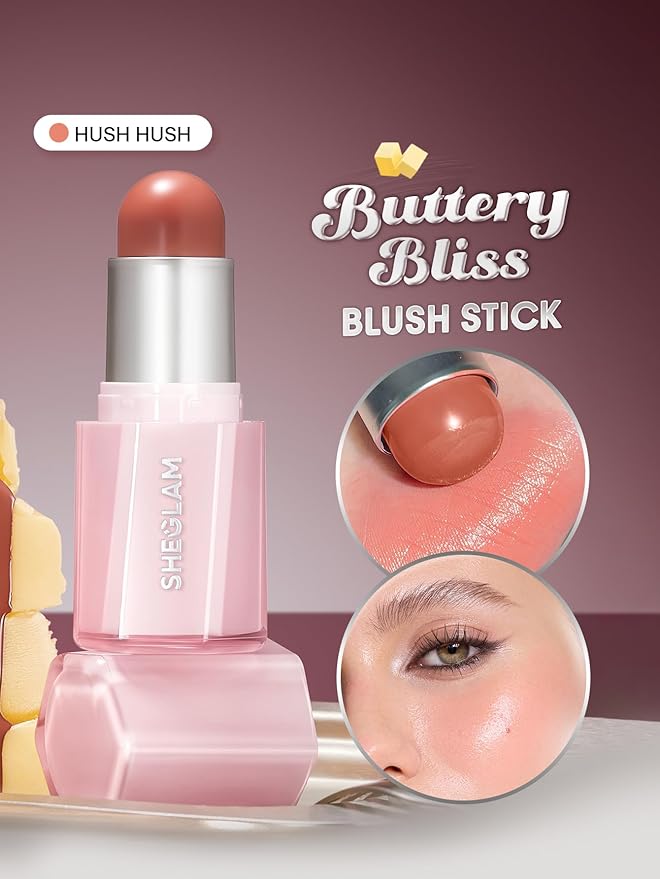 SHEGLAM Buttery Bliss Blush Stick Cream Milk Makeup Blush-Hush Hush