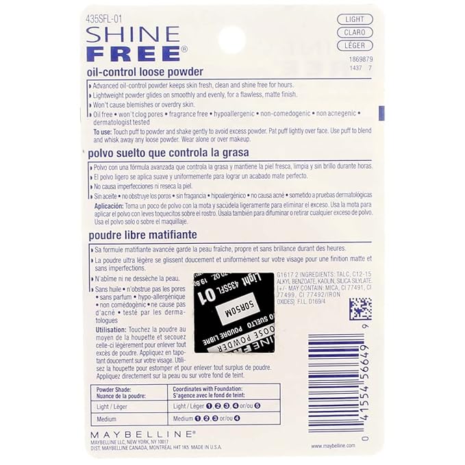 Maybelline New York Shine Free Oil Control Loose 0.7 oz