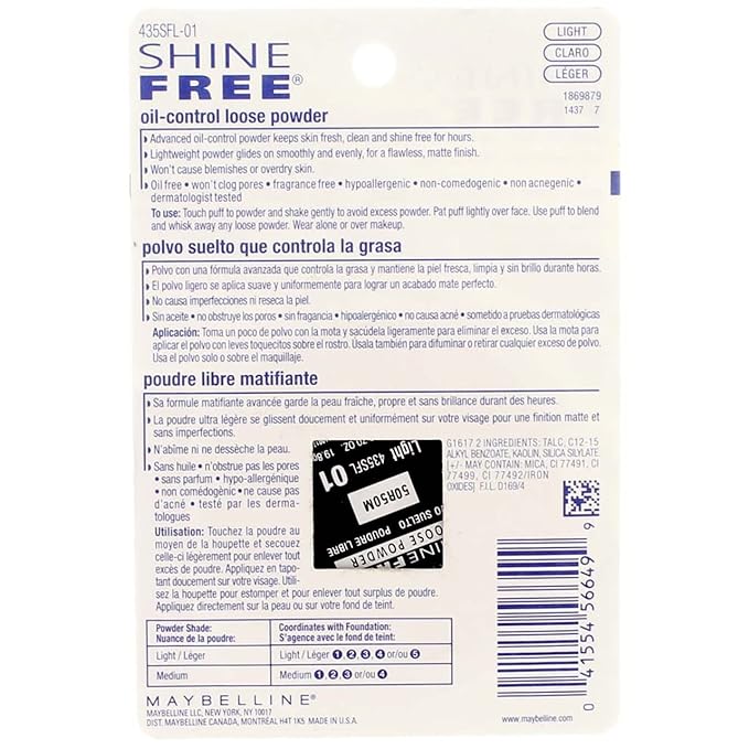 Maybelline New York Shine Free Oil Control Loose 0.7 oz