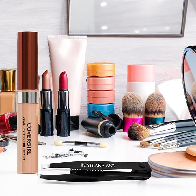 Invisible Lightweight Concealer, 0.32 Oz, Lightweight, Buildable Coverage For Flawless Complexion, Medium Concealer Bundle With Eyebrow Tweezers, Long-Lasting Wear, [Pack Of 1]