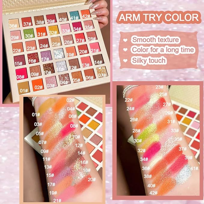 KAIQIKAIXI 42 Colors Eye shadow Palette Eye Makeup