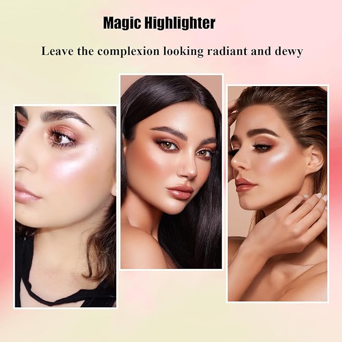 Blush Stick, Cream Blush Stick for Cheeks & Lips, Blendable Long-Lasting Multi-Use Contour Stick & Highlighter Makeup (#4 HIGHLIGHT)