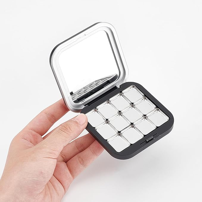 NICENEEDED 2 Pcs Empty Eyeshadow Palettes, 12 Grids