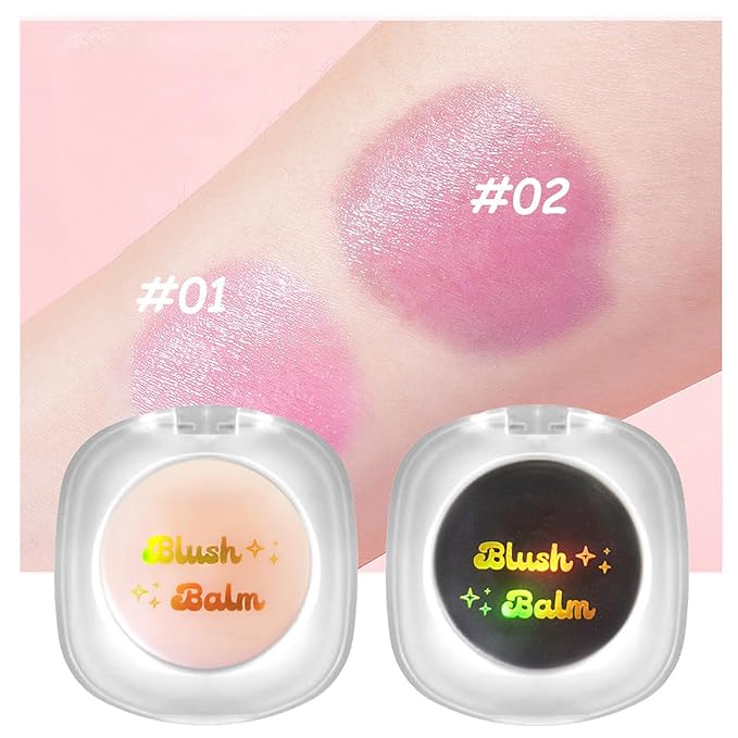 Color Changing Blush,3-in-1 Warm Change Blush,Pink Cream Blush,Transparent Skin Tone(02)
