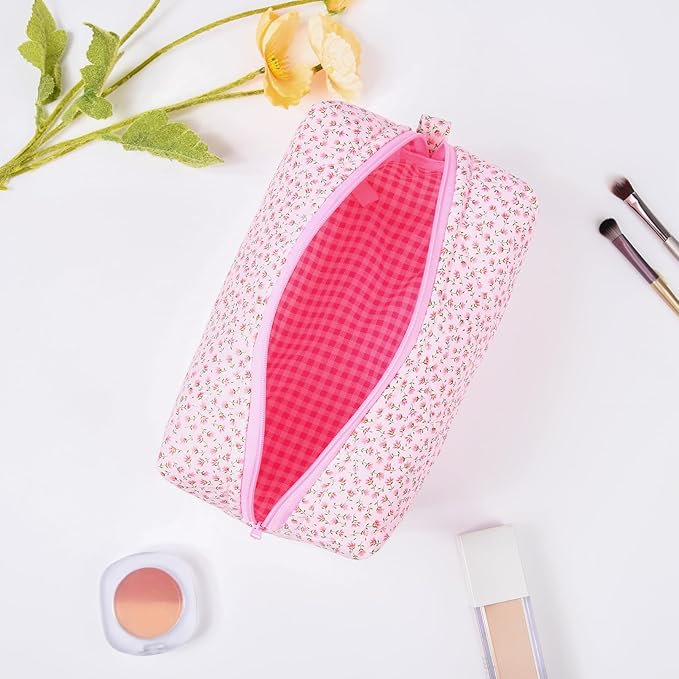 Soidram quilted makeup bag floral