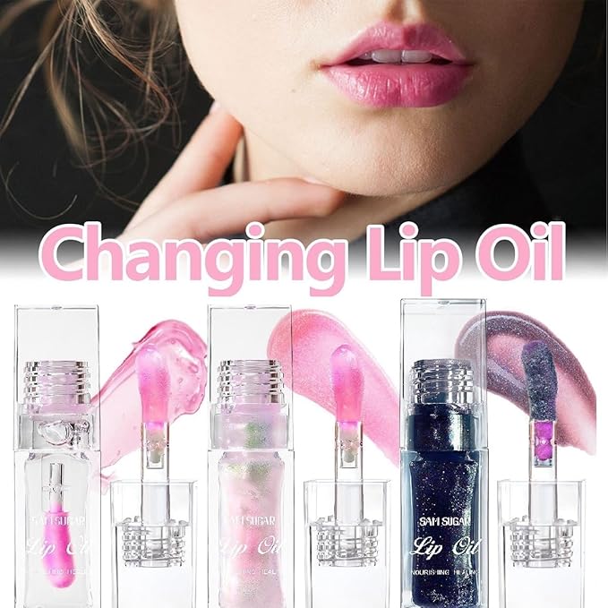 Magic Color Changing Lip Oil,Long Lasting Moisturizing Cosmetic Lip