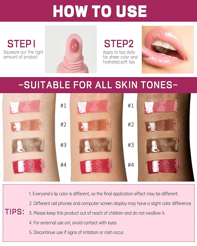 Tinted Lip Balm-1Pcs Pink Peptide Hydrating Lip T