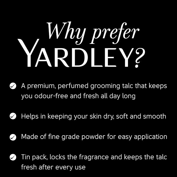 Yardley London Gentleman Deodorising Talc Talcum Powder for Men m 100G