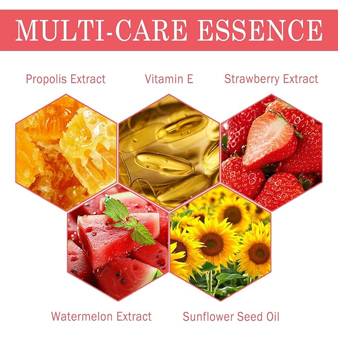 3 PCS Bee Lip Balm Lip Mask Honey Pot, Honey & Strawberry & Watermelon Lip Mask Overnight Propolis Moisturizing Lip Balm with Stick, Hydrating Repair Lip Sleeping Mask,Prevention Dry & Cracked