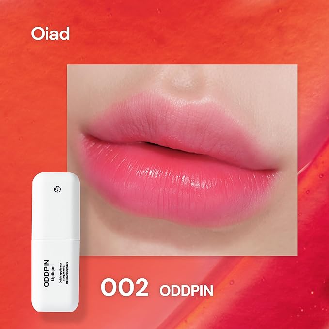 Liptique Korean Lip Stain Peel Off - 24 Hour Long Lasting Lip Tattoo, Waterproof & Transfer Proof, Nourishing & Hydrating Lip Tint for Women, Instant Plumping Lip Tints Peel Off (002 ODDPIN)