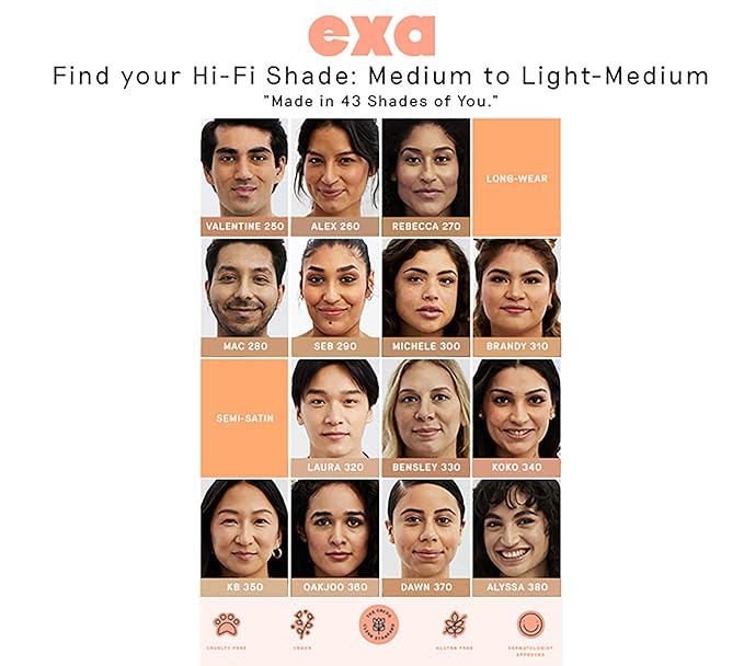 Exa Beauty - Natural High Fidelity Foundation | Clean, Vegan, Cruelty-Free Makeup (Dequan 150)