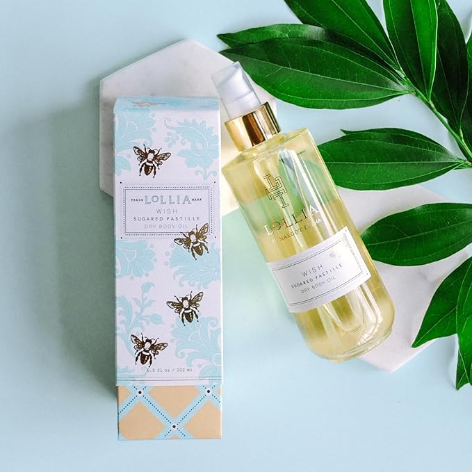 LOLLIA Wish Dry Body Oil, 6.8 Fl. Oz. – Sugared Pastille – Women’s, Scented, Moisturizing, Dry Body Oil for Women, For All Skin Types