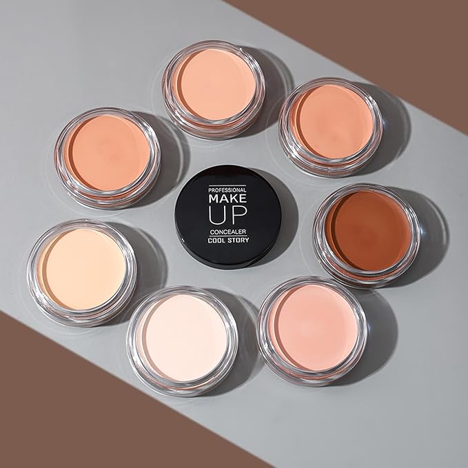 7 Color Solid Concealer Full Coverage Correcting Cream Concealer Waterproof Long-lasting Under Eye Concealer for Dark Circles Color Corrector Pro Concealer (Color 03)