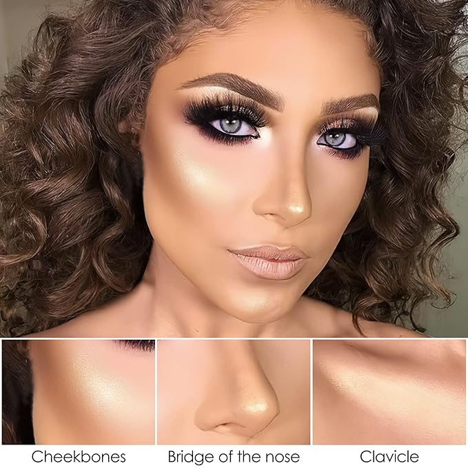 FOCALLURE 2 Pcs Mineral Cream Contour Stick,Moisturize Highlighter Illuminator Makeup,Light-medium