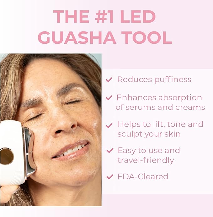 RIKI LOVES RIKI Riki Sculptress Electric Gua Sha Facial Tools - 6 in 1 Hot & Cold Face Sculpting Tool - & Vibration & Red/Blue/Purple LED Massager for Anti-Aging & Wrinkles, Puffiness, Double Chin