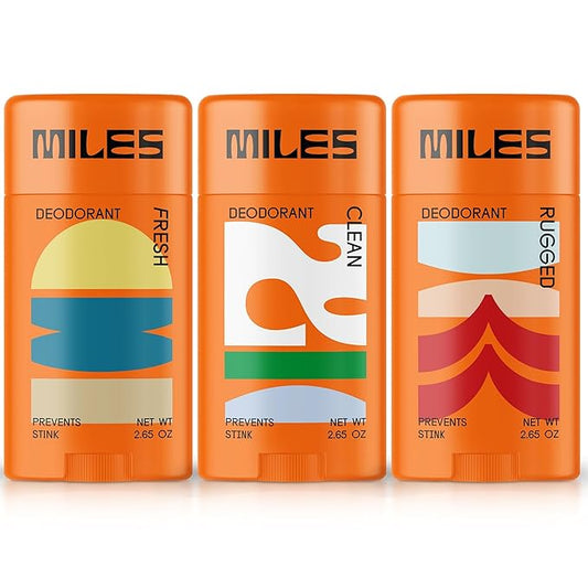 Miles Kids Deodorant for Boys and Girls - Aluminum Free Deodorant for Kids and Teens, Natural, Hypoallergenic, Made in USA (Variety Pack, 3-Pack)
