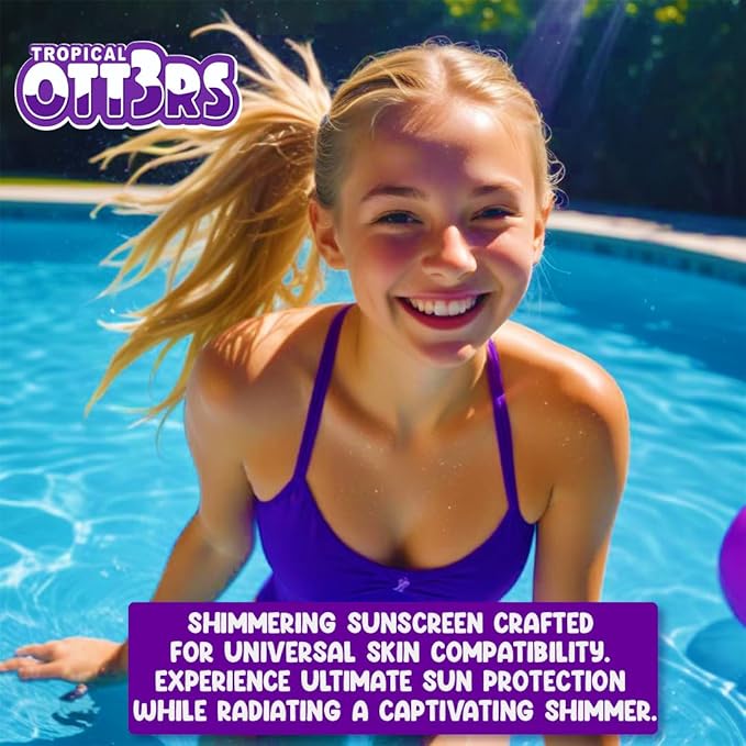 Glitter Sunscreen SPF 50 Lotion 4.5oz - Sparkle Sunscreen - Shimmer Sunscreen - Colored Sunscreen for Kids & Women - UVA/UVB Sunshine Protection + 80 Min Water Resistant - (Scented) (USA Made)