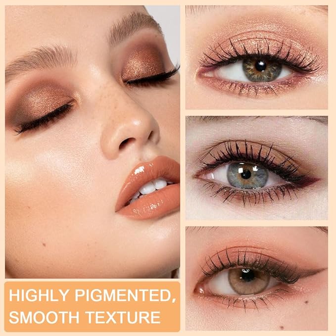9 Colors Colorful Eyeshadow Palette Makeup,Rose Gold Brown Nude Matte Shimmer Neutral Eye Shadow Powder Palette,Highly Pigmented Naturing-Looking Long Lasting Waterproof