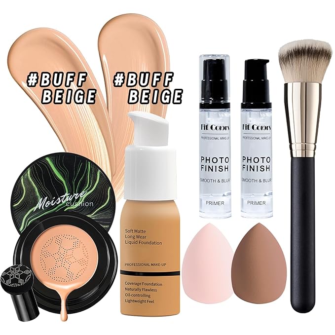 Makeup Kit Set for Women, Makeup Present for Women Teens Girl, Eyeshadow Palette Foundation CC Cream Primer Brush Spong Contour Lipstick Eyebrow Soap Mascara Eyeliner Cosmetic bag